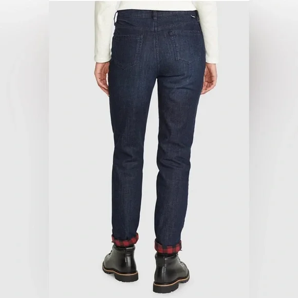 Eddie Bauer Flannel Lined Women's Relaxed Fit Straight Leg Jeans Size 10 - Picture 3 of 15